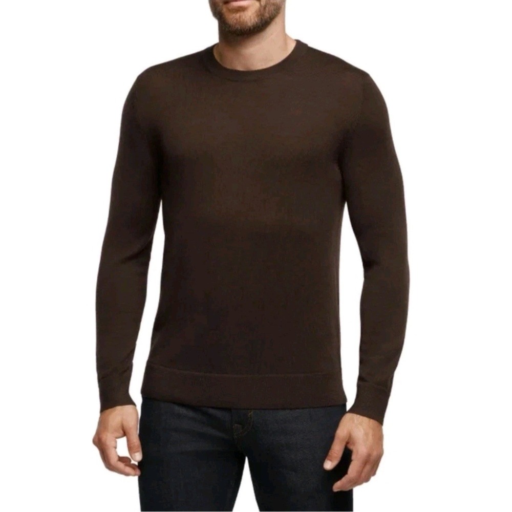 Banana Republic Brown 100% Merino Wool Crewneck Lightweight Sweater Size Large‎